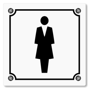 WC ženy, 100x100mm, bílá, Kansas